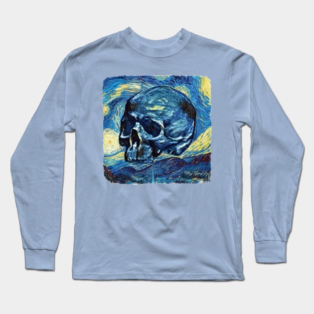 Skull Van Gogh Style Long Sleeve T-Shirt by todos